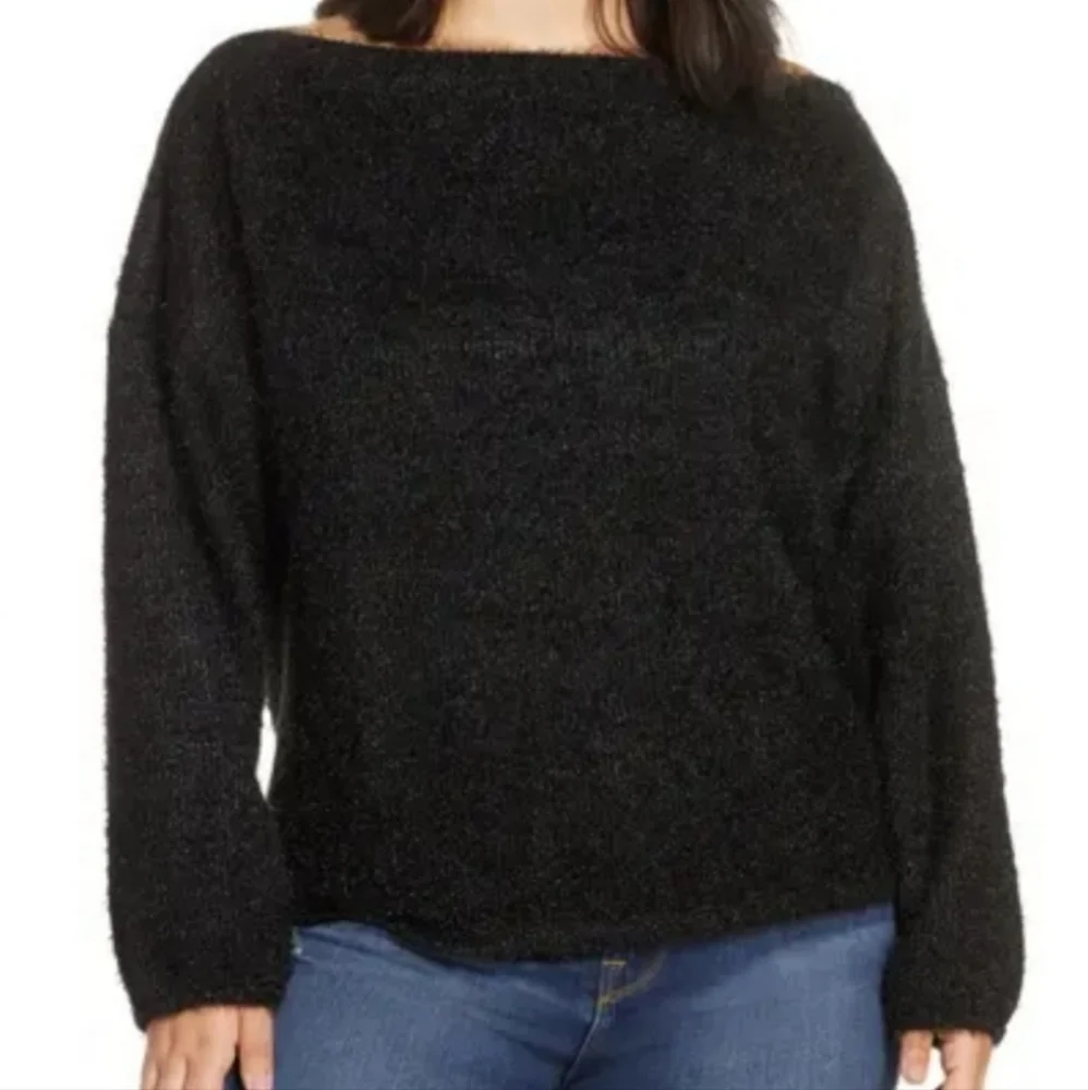 Gibson Bateau Neck Blouson Top, 1X & 2X - Picture 2 of 11